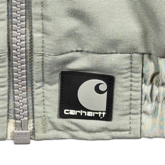Vintage Carhartt Jacket Adult 2XL XXL Gray Bomber Workwear Fleece Insulated Y2K - Picture 6 of 10